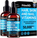 Liquid Collagen Peptides for Women - Serum Complex with Biotin Vitamin, Hydrolyzed Keratin Protein and Saw Palmetto - Comprehensive Formula for Hair, Skin, and Nails Wellness - 2fl oz (Pack of 2)