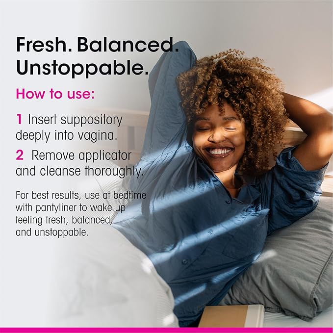 vH essentials Prebiotic pH Balanced Vaginal Suppositories, Naturally Protect Against Odor, 15 Count Box