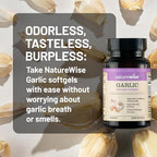NatureWise Odorless Garlic Pills - with Royal Bee Jelly & Pollen - Herbal Supplement for Heart Health + Immune System + Antioxidants - Gluten Free, Non-GMO - 60 Softgels [2-Month Supply]