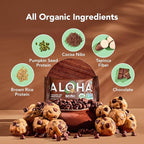 ALOHA Organic Plant Based Protein Bar MINIS |Chocolate Chip Cookie Dough| 20 Count, 24g Bars | Vegan, Low Sugar, Gluten Free, Paleo, Low Carb, Non-GMO, Stevia Free, Soy Free, No Sugar Alcohols