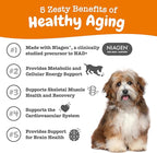 Zesty Paws NAD+ Precursor Supplement for Dogs - Niagen for Healthy Aging & Skeletal Muscle Support & Recovery - Brain, Heart, & Cellular Energy Support - Nicotinamide Riboside Chloride - 60 Capsules