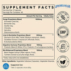 All-in-One Detox Binder Supplement 1500 MG - High Bioavailability, Liver Gut Detox Cleanse with Activated Charcoal, Zeolite & Bentonite Clay for Toxins, Liver, Digestive, 90 Vegan Capsules
