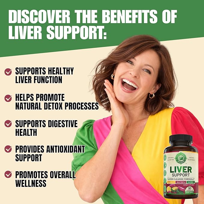 Advanced Liver Cleanse Detox & Repair Formula with Milk Thistle. Liver Detox & Support Supplement for Men & Women, USA Made. Liver Repair & Detox Support, 512mg
