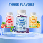 Magnesium Glycinate Gummies 1000mg - Sugar Free Magnesium Potassium Supplement with Vitamin D, B6, CoQ10 for Calm Mood & Sleep Support - 60 Blueberry Gummies