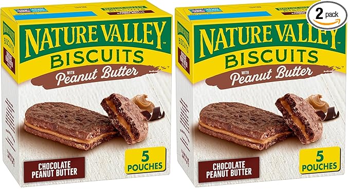 Nature Valley Biscuit Sandwiches, Chocolate Peanut Butter Snacks, 5 ct, 6.75 OZ (Pack of 2)