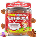 Kids, Teens & Adults Focus Gummies - Lions Mane Mushroom + Saffron + Algae Omega-3, 24-IN-1 Attention Supplement with Chaga, Magnesium, Methylated B12, B6 for Brain, Memory, Energy, Sugar Free, 60Cts