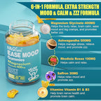 Sugar Free Magnesium Glycinate Gummies 400mg with Ashwagandha, B1, B3, Rhodiola Rosea & Saffron for Support Rest, Mood & Calm Magnesium Gummies for Adults, Chewable Magnesium Supplement, Vegan, 120Ct
