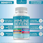8 in 1 Immune Supplement with Echinacea, Vitamin C and Zinc 50mg, Vitamin D 5000 IU, Turmeric Curcumin & Ginger, B6, Elderberry 180 Count (Pack of 3)