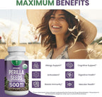 Organic Perilla Seed Extract with 9% Rosmarinic Acid - USDA Certified - Allergy Relief, Respiratory and Immunity Booster- Th2 Cytokines, Naturally Occurring Luteolin - 500mg 90 capsules