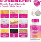 Pink Stork Premium Prenatal Vitamins for Women | Methylated Folate, Choline, Iron, Vegan DHA | Doctor-Formulated Prenatal Vitamin | Organic Whole-Foods & Probiotic | Gentle on Stomach, 60 Count