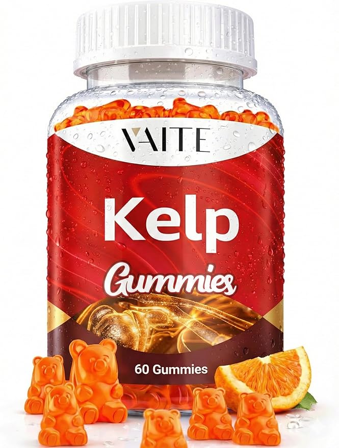 Kelp Supplement 1000mg – Iodine Formula with Fucus, Marine Trace Minerals, Seaweed-Derived Plant-Based Gummies, Vegan-Friendly, Gluten-Free, Non-GMO, 60 Chewables for Women and Men, Daily Use