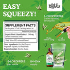 Wild & Organic Black Cohosh Supplements Women - Menopause & Perimenopause Support - 540 mg Natural Black Cohosh Tincture - Add to Tea Liquid Drops - 2-Month Supply - Vegan, Sugar & Alcohol-Free - 2 oz