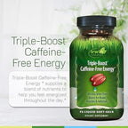 Irwin Naturals Triple-Boost Caffeine-Free Energy – 75 Liquid Soft-Gels – Adaptogenic Daily Energy Support - 2 Pack