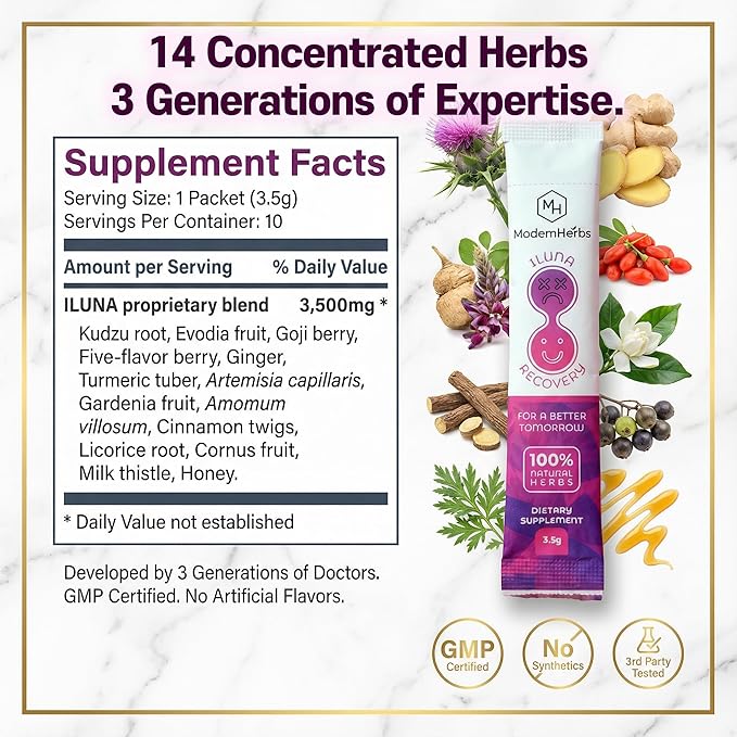 ILUNA Herbal Wellness Supplement - 50 Count - Traditional Korean Botanical Blend with Milk Thistle - Concentrated Herbal Pebbles for Daily Vitality and Balance