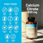 NatureWise Calcium Citrate 500mg Capsules - Supplement for Bone Health - Easy to Digest & Absorb - Vegan, Non-GMO, Gluten-Free - 180 Count[60-Day Supply]