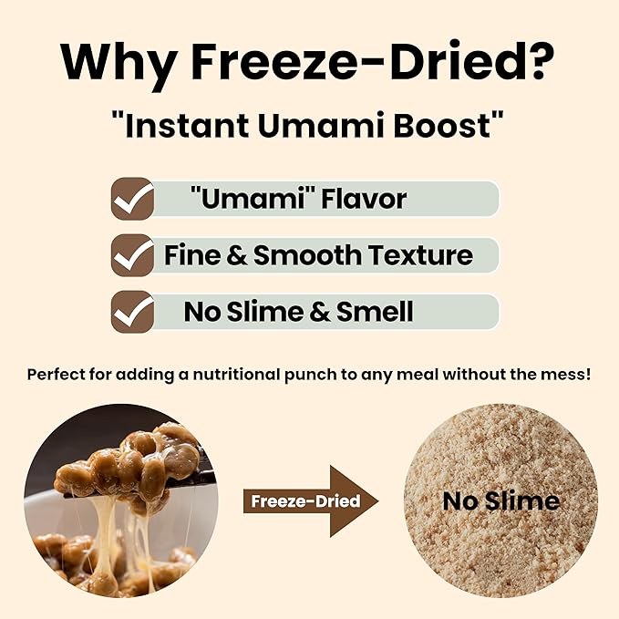 Matcharl Japanese Natto Powder, Freeze-Dried 50g (1.76oz) Nattokinase & Vitamin K2 | Fermented Soybean Superfood Supports Gut Health | Probiotic & Prebiotic | Non-GMO, Vegan, Made in Japan