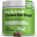 Deley Naturals Hip and Joint Supplement for Dogs - Glucosamine Chondroitin MSM & Collagen for Dogs - Dog Joint Supplement, Smaller Chews, Low Calories, Same Ingredients - 120 Chicken Flavor Chews