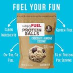 simplyFUEL Whole-Food Protein Balls (Chocolate Almond Coconut), 8 g High-Protein, Gluten-Free, Healthy Snack for Adults & Kids, 9.6 oz