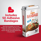 BioSwiss Bandages, Pizza Shaped Self Adhesive Bandage Set, Latex Free, Sterile Wound Care, 50 Count