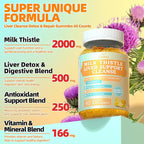 Liver Cleanse Detox & Repair 2000 Mg Milk Thistle Gummies - Mango Pineapple - with NAC, Glutathione, Dandelion Root, Aloe Vera Leaf, etc, Gluten-Free, 60 Count