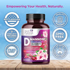 D-Mannose Supplement - 1,000mg D Mannose Per Serving with Cranberry, Hibiscus & Dandelion - Fast-Acting, Natural Urinary & Bladder Support for Women & Men – Flush & Cleanse Impurities – 120 Capsules