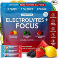 Keto Vitals Super Focus Drink Mix with Electrolytes & Caffeine Powder Packets - Nootropic Brain Support Supplement for Energy and Focus - Includes Lions Mane, L Tyrosine & Rhodiola - 30 Servings