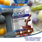 Quick Slim Meal Replacement Shake for Weight Loss, 30 Servings, 20g Protein, 27 Vitamins & Minerals, Dietary Fiber, Low Carb, Gluten Free (Double Chocolate, 30 Sachets)