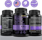 12-in-1 Melatonin Sleep Extra Strength Capsules - 10mg Melatonin Extra Strength with Magnesium and Balanced Blend of Ashwagandha, GABA, Chamomile Extract, L-Theanine & Valerian Root 10:1 Extract 90ct