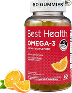 Omega-3 Gummies with 500mg of Omega-3 per Serving, Made from Algae, Natural Orange Flavor & Other Natural Flavors (60ct)