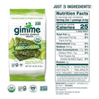 Gimme Seaweed Organic Premium Roasted Seaweed Snacks, Sea Salt & Avocado Oil, 6 Count, Keto, Vegan, Gluten-Free, Great Source of Omega3s and Iodine, Healthy On-The-Go Snack for Kids and Adults