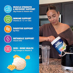 Pure Protein All-In-One Powder, Rich Chocolate - Whey & Collagen, High Fiber, Vitamins, No Added Sugar, Non-GMO, Gluten-Free, 1.25lb