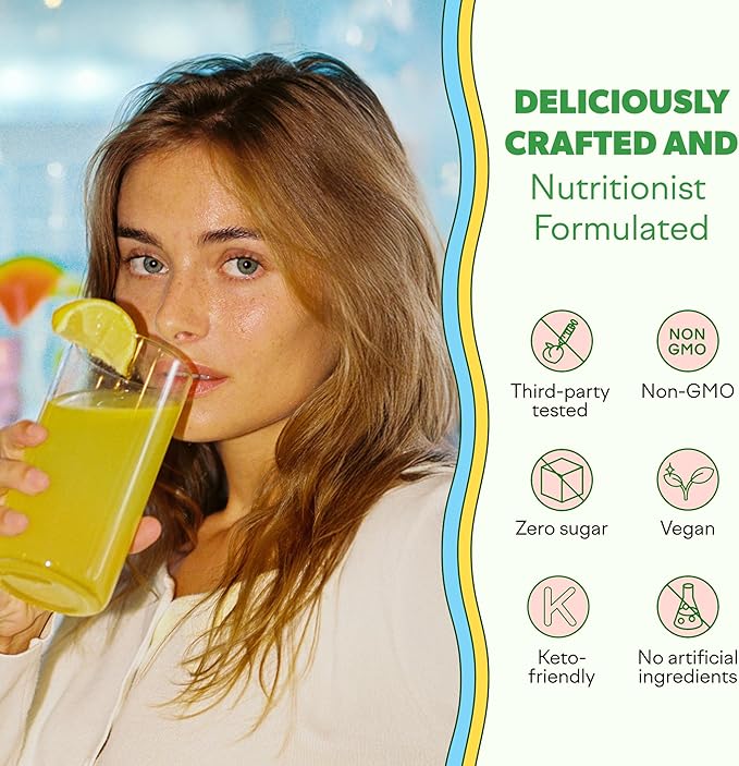Feel Goods Gut Guardian, Gut Health Powder Drink Mix - Probiotic Fiber Powder with Prebiotics & L Glutamine for Digestive Health, Bloating Relief & Digestion Support - Zero Sugar & Organic Flavor
