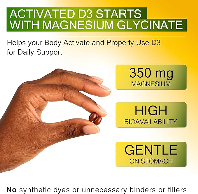 KEY ELEMENTS D3 K2 Vitamin 10,000 IU with Magnesium Glycinate 350mg, Zinc and Moringa - Bone & Immune Support - Vitamin D with K2 MK-7 200mcg - Non-GMO, Gluten-Free Softgels