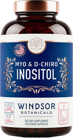Myo-Inositol & D-Chiro Inositol 40:1 Ratio 2,000 mg - PCOS Supplements with Maca Root & Ashwagandha - Ovarian Health Support Vitamins - Hormone & Fertility Supplements for Women - 120 Vegan Caps