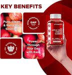 Vitamatic Apple Cider Vinegar Gummies - 1000mg per Serving - 60 Vegan Gummies - ACV Gummies for Detox, Weight Loss Support, Energy Boost, Digestion & Gut Health