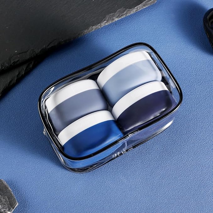 Kuangre Travel Containers for Toiletries, Silicone Cream Jars BPA-Free, Leak-proof 1.35oz Travel Size Containers, Portable Size Silicone Jars with Lid for Cosmetic Face Hand Body Cream (4 Pack)