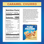 Pure Protein Caramel Churro Protein Bars – 20g Protein, 3g Sugar, 190 Calories (12 count) Low Sugar* High Protein Snack - Gluten Free - Perfect for a Healthy Snack