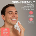 The Nobleman Face + Body Cleansing Wipes: Refreshing - with Aloe & Eucalyptus - 120 TOTAL WIPES (30ct x 4) - Travel-Friendly, Skin-Nourishing, All-in-One Wipes for Men & Women