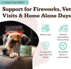 Natural Dog Company Calming Chews for Dogs, Stress & Anxiety Relief Supplement 90 cnt with Chamomile, Valerian Root & Melatonin, Natural Soothing Chews for Travel, Thunder, Fireworks & Separation