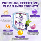 Sugar Free NAC Gummies for Kids & Adults, NAC Supplement N Acetyl Cysteine with Selenium Zinc Vitamin C & E, NAC 600mg Per Gummy, Support Liver Health, Antioxidant, Immune System, 60 Count