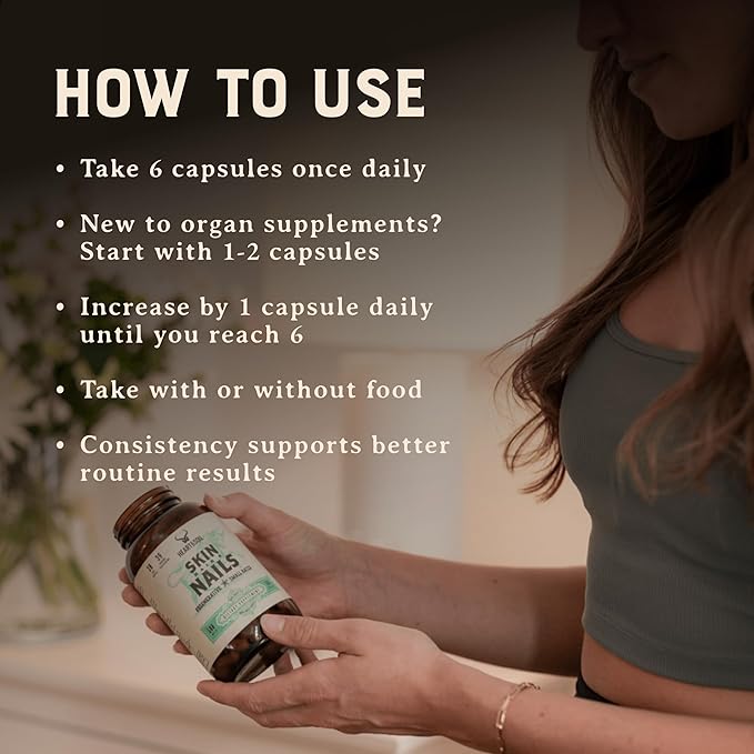 Heart & Soil 100% Grass Fed & Finished Joint Support Supplement from Regenerative Cattle with Trachea, Scapula & Bone Marrow – Supports Joint Strength & Mobility – 3000mg – Glass Bottle – 180 Capsules