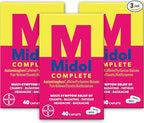 Midol Complete Menstrual Pain Relief Caplets with Acetaminophen for Period Cramps, and Menstrual Symptom Relief - 40 Count (Pack of 3) (Packaging May Vary)