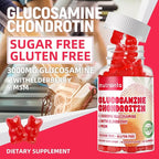 Nutravita Glucosamine Chondroitin Gummies with MSM & Elderberry Extra Strength - Joint Support, Antioxidant Immune Support Supplement for Adults, Men & Women.120 Strawberry Chews