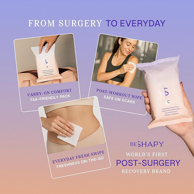 BeShapy Feminine Wipes for Women | Care Cleansing | Hygiene Essentials | Intimate & Personal 25 Large Disposable