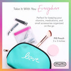 MUMI Mini Zipper Pouch Set – 7 Reusable 3x3” Clear Mesh Zipper Bags with Writable Labels | Small Leak-Proof Small Pouches for Travel, Pill Bag Storage, Purse Organizer, Makeup, Medicine & Crafts