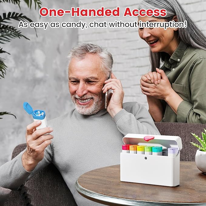Odaro Weekly Pill Organizer 2 Times a Day, Large Pill Box 7 Day, Daily Twice Am Pm Medicine Organizer, Travel Contaniner for Medicine, Vitamin and Supplement, White