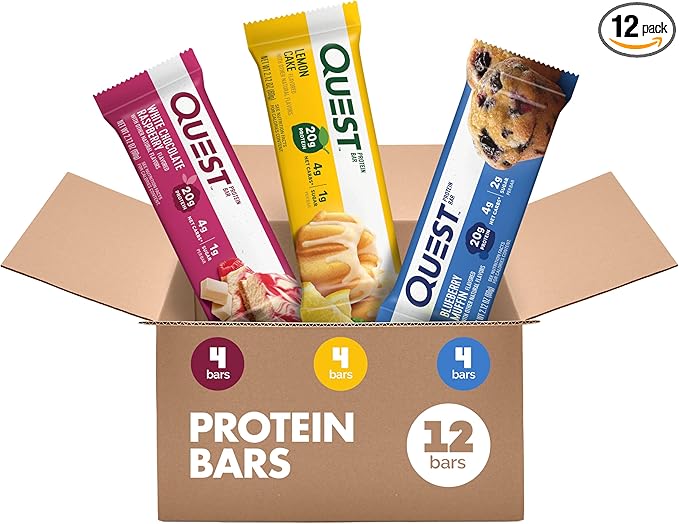 Quest Nutrition Fruit Flavored Variety Pack Protein Bars, High Protein, Low Carb, Gluten Free, Keto Friendly, 12 Count