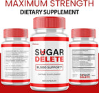 (2 Pack) Sugar Delete Capsules - SugarDelete Blood Support Pills Maximum Strength Japan Supplement Advanced Formula Premium All Natural Vitamin Blend Overall Health Wellness Reviews (120 Capsules)