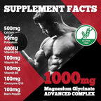 Magnesium Glycinate Gummies 1000mg - Sugar Free Magnesium Potassium Supplement with Vitamin D, B6, CoQ10 for Calm Mood & Sleep Support - 60 Strawberry Gummies