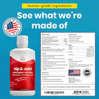Paramount Pet Health Liquid Glucosamine for Dogs, 1600 mg Glucosamine for Dogs Hip & Joint Supplement, Ideal for Mobility & Comfort, Easy-to-Use Liquid MSM, Chondroitin, Made in USA, 32 oz